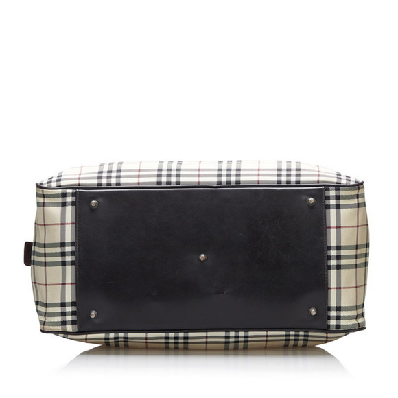 BURBERRY Nova Check Boston Bag Shoulder Beige Canvas Leather Women's - Picture 5 of 10